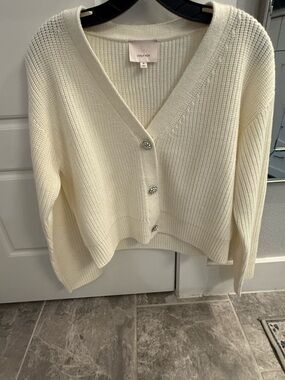 Cinq a Sept Karen Embellished Ivory Cardigan